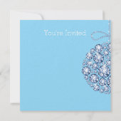 ブルークリスマスオーナメントパーティの招待状 招待状 (裏面)