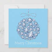 ブルークリスマスオーナメントパーティの招待状 招待状 (正面)