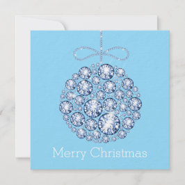 ブルークリスマスオーナメントパーティの招待状 招待状
