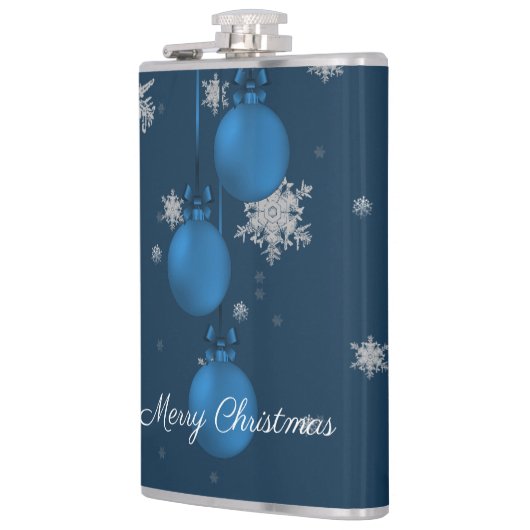 ブルークリスマスオーナメントホリデーフラスコ フラスク (左)