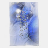 ブルークリスマスオーナメントメリークリスマスタオル キッチンタオル (縦)