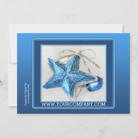 ブルークリスマスオープンハウスまたはパーティの招待状 招待状 (裏面)