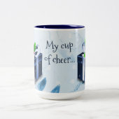 ブルークリスマスギフトコーヒーマグ ツートーンマグカップ (中央)