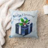 ブルークリスマスギフトスローピロー クッション (ブランケット)