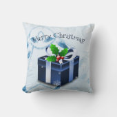 ブルークリスマスギフトスローピロー クッション (正面)