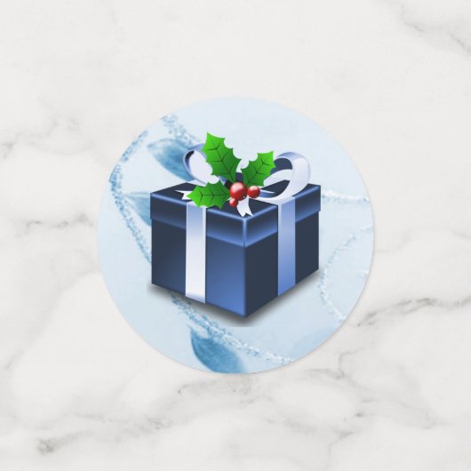 ブルークリスマスギフトテーブル紙吹雪 コンフェッティ (スモール正面)