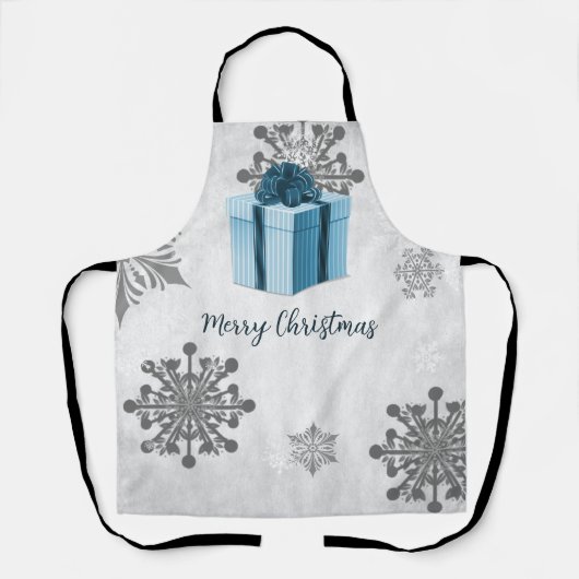 ブルークリスマスギフトホリデーエプロン エプロン (正面)
