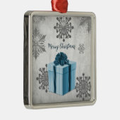ブルークリスマスギフトホリデーオーナメント メタルオーナメント (右)