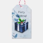 ブルークリスマスギフトボックスギフトラベル ギフトタグ (正面)