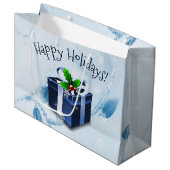 ブルークリスマスギフトボックス抱き枕 ラージペーパーバッグ (正面アングル)