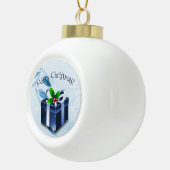 ブルークリスマスギフト枠オーナメント セラミックボールオーナメント (右)