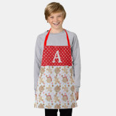 ブルークリスマスクッキーエプロン小エプロン エプロン (着用した状態)