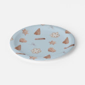 ブルークリスマスクッキー交換 ペーパープレート (アングル)