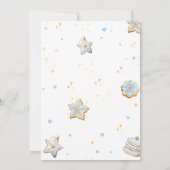 ブルークリスマスクッキー赤ちゃんシャワー 招待状 (裏面)