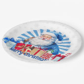 ブルークリスマスサンタメリークリスマスヴィンテージ ペーパープレート (アングル)