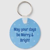 ブルークリスマスサンタヴィンテージハッピーホリデイズ キーホルダー (裏面)