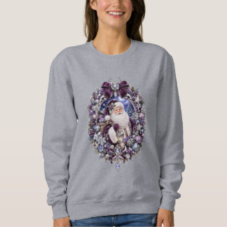 ブルークリスマスサンタTシャツ スウェットシャツ