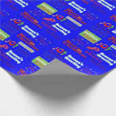 ブルークリスマスシーズンのグリーティングラッピング紙 ラッピングペーパー (角)