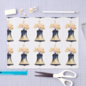 ブルークリスマスジンルベルティッシュペーパー 薄葉紙 (クラフト)