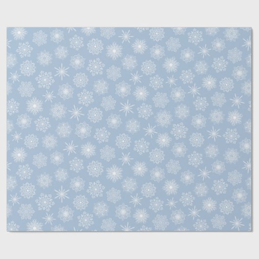 ブルークリスマススノーフレーク冬の休日 ラッピングペーパー (フラット)