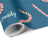 ブルークリスマスゼリーローリー名前をカスタムする ラッピングペーパー (ロールコーナー)