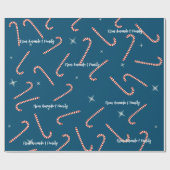 ブルークリスマスゼリーローリー名前をカスタムする ラッピングペーパー (フラット)