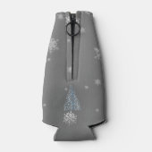 ブルークリスマスツリーとスノーフレーククールボトル ボトルクーラー (裏面)