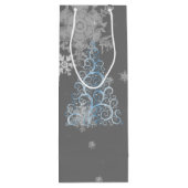 ブルークリスマスツリーとスノーフレークスワイン抱き枕 ワインギフトバッグ (裏面)