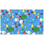 ブルークリスマスツリーサンタクロース テーブルクロス (正面(横))