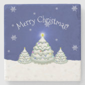 ブルークリスマスツリーストーンコースター ストーンコースター (正面)
