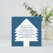 ブルークリスマスツリースワールパーティ招待状 招待状 (スタンド正面)