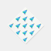 ブルークリスマスツリーズホリデーパーティー スタンダードカクテルナプキン (角)