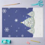 ブルークリスマスツリーティッシュペーパー 薄葉紙 (クラフト)