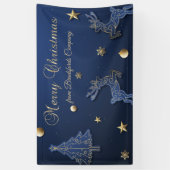 ブルークリスマスツリートナカイの星 横断幕 (縦)