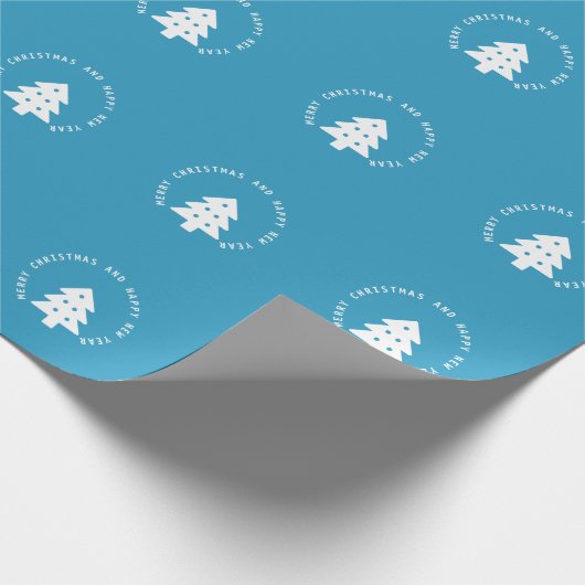 ブルークリスマスツリーニューイヤーオーナメント ラッピングペーパー (角)