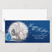 ブルークリスマスツリーハッピーホリデーズフォト シーズンカード (正面/裏面)