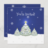ブルークリスマスツリーパーティー 招待状 (正面/裏面)