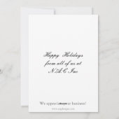 ブルークリスマスツリービジネスホリディグリーティング シーズンカード (裏面)