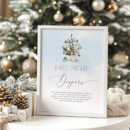 ブルークリスマスツリーホットチョコレートバー ポスター