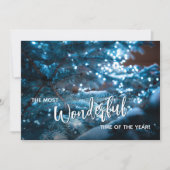 ブルークリスマスツリーホリデーカード シーズンカード (正面)