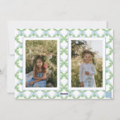 ブルークリスマスツリーモノグラムクレスト写真 シーズンカード (裏面)