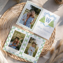 ブルークリスマスツリーモノグラムクレスト写真