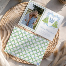 ブルークリスマスツリーモノグラムクレスト写真