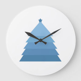 ブルークリスマスツリーラージクロック ラージ壁時計