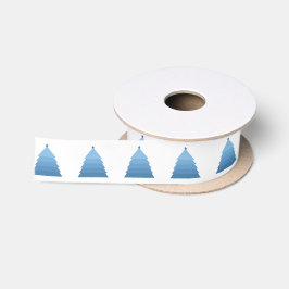 ブルークリスマスツリーリボン サテンリボン