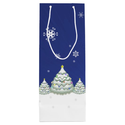 ブルークリスマスツリーワイン抱き枕 ワインギフトバッグ (裏面)