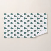 ブルークリスマスツリー冬コケットクリスマス バスタオルセット (ハンドタオル)