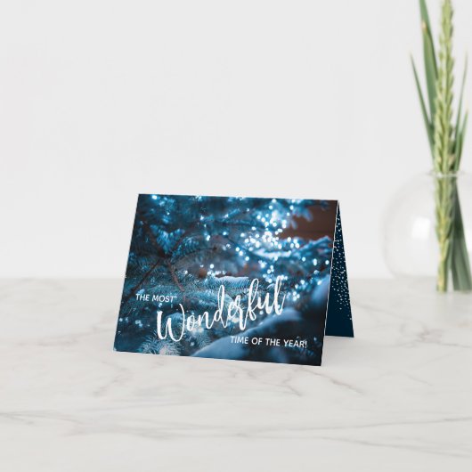 ブルークリスマスツリー折り畳み写真 シーズンカード (正面)