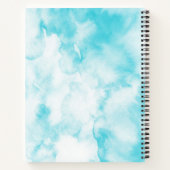 ブルークリスマスツリー抽象芸術水彩ノートブック ノートブック (裏面)