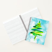 ブルークリスマスツリー抽象芸術水彩ノートブック ノートブック (内部)